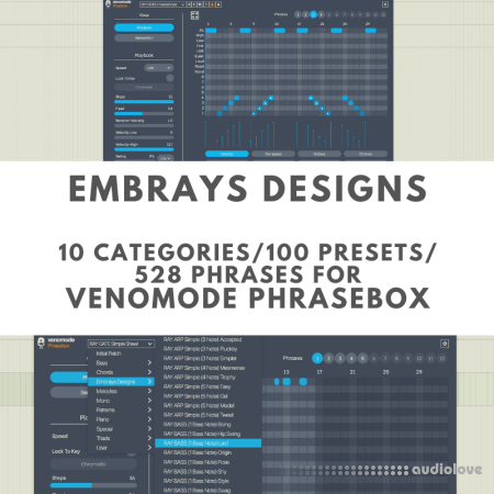 Embrays Designs 100 Presets for Venomode Phrasebox [Synth Presets]