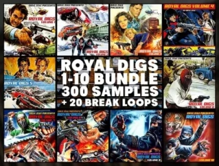 Dave Zeke Royal Digs Volumes 1-10 BUNDLE (300 Prechopped Samples + 20 BONUS Break Loops)